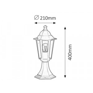 Veioza gradina Velence 1xE27 metal/sticla negru Rabalux