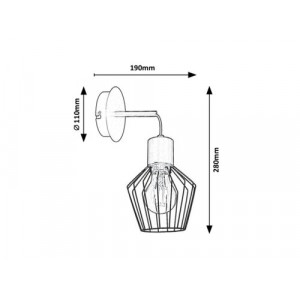 Aplica Belano 1xE27 metal negru Rabalux