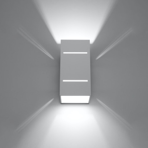 Aplica Blocco 1xG9 metal alb rectangular - Img 3