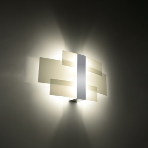 Aplica Celia 2xG9 metal/sticla alb/crom rectangular - Img 3
