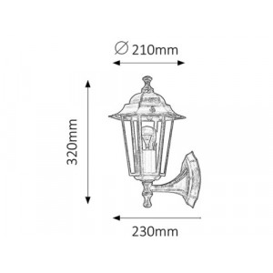 Aplica exterior Velence 1xE27 metal/sticla auriu antichizat Rabalux