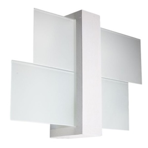 Aplica Feniks 1xE27 lemn/sticla alb rectangular