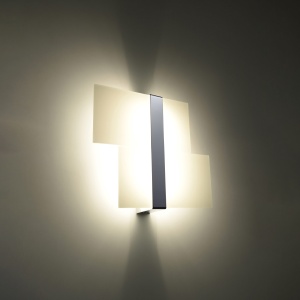 Aplica Massimo 2xG9 metal/sticla alb/crom rectangular - Img 3
