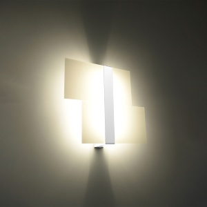 Aplica Massimo 2xG9 metal/sticla alb rectangular - Img 3