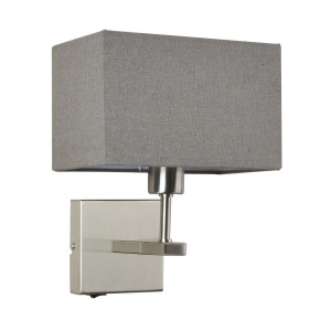 Aplica Norte 1xE27 metal/textil nichel/gri Italux