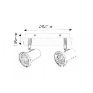 Aplica Steve 2xGU10 metal alb Rabalux