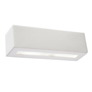 Aplica Vega 1xE27 ceramica/sticla alb rectangular