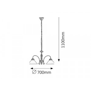 Candelabru Marian 3xE27 metal/sticla bronz/alb Rabalux