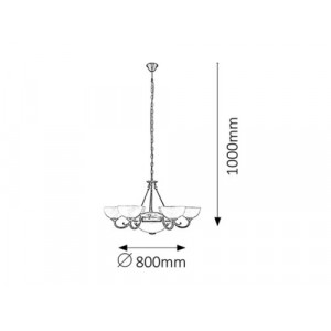 Candelabru Marlene 2+6xE27+E14 metal/sticla bronz/alb Rabalux