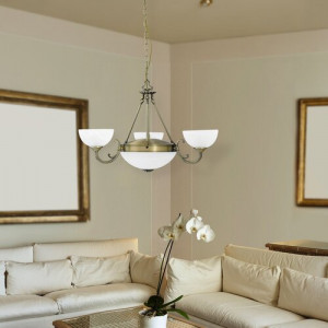 Candelabru Marlene 3+2xE27+E14 metal/sticla bronz/alb Rabalux