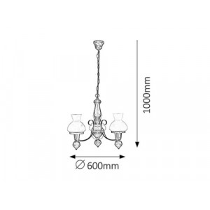 Candelabru Petronel 3xE27 metal/lemn/sticla negru/alb Rabalux