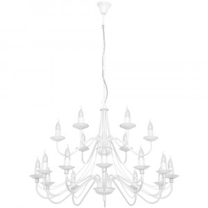 Candelabru Roza 18xE14 metal alb Aldex