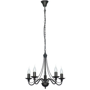 Candelabru Roza 5xE14 metal negru Aldex