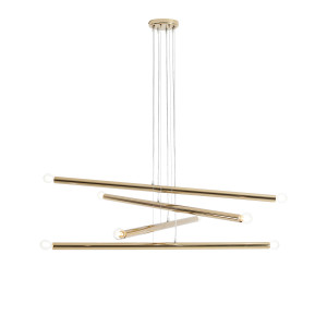 Candelabru Tubo 8xE14 metal auriu Aldex