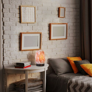 Lampa decorativa Rock 1xE14 sare minerala/lemn portocaliu Rabalux