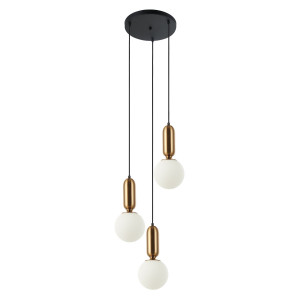 Lustra Aldeva 3xE27 metal/sticla bronz antichizat Italux