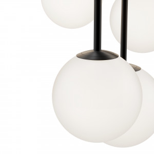 Lustra Basic form 5xE14 metal/sticla negru/alb Maytoni