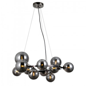 Lustra Canello 11xG9 metal/sticla negru mat Italux