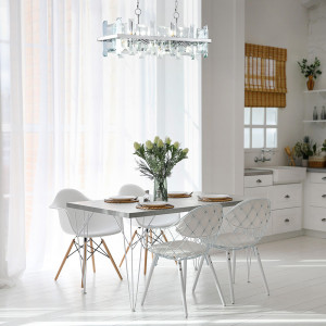 Lustra Cerezo 8xE14 metal/sticla crom/transparent Maytoni