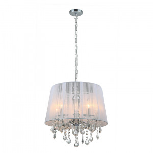 Lustra Cornelia 5xE14 metal/cristal crom/alb Italux