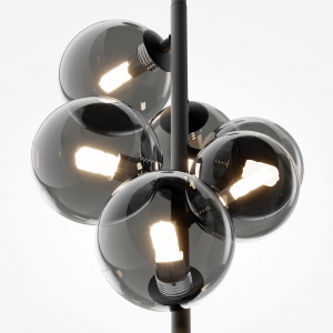 Lustra Dallas 6xG9 metal/sticla negru/fumuriu Maytoni