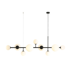 Lustra Dione 5xE14+4xE27 metal/sticla negru Aldex