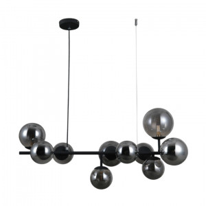 Lustra Frontera 10xG9 metal/sticla negru Italux