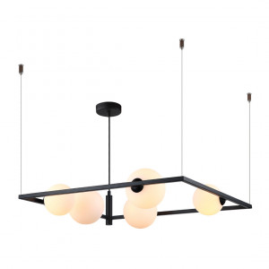 Lustra Gareth 5xG9 metal/sticla negru Italux