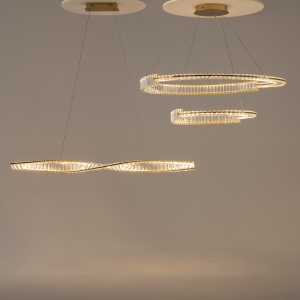 Lustra Krone LED 36W 3000K metal/cristal auriu/transparent Maytoni P097PL-L36BS3K