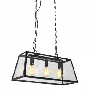 Lustra Laverno 3xE27 metal/sticla negru mat Italux