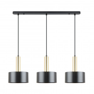 Lustra Leo 3xE27 metal negru/auriu Zuma Line