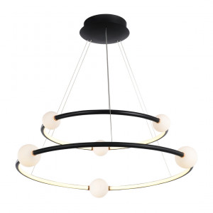 Lustra Lozanna LED 86W 4600 lumeni metal/sticla negru/roz Italux