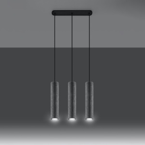 Lustra Luvo 3xGU10 ciment gri tubular - Img 3