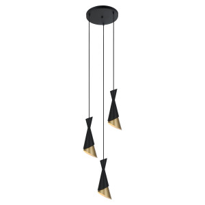 Lustra Malia 3xE27 metal negru/auriu Italux