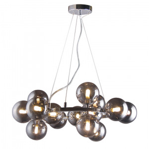 Lustra Marbelio 15xG9 metal/sticla crom/fumuriu Italux