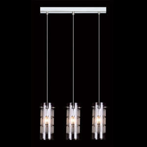 Lustra Max 3xE27 metal/sticla crom Italux