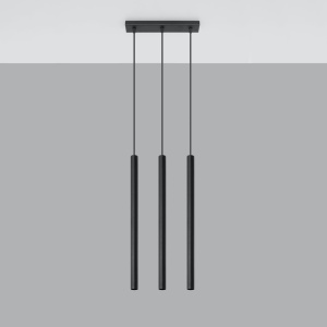 Lustra Pastelo 3xG9 metal negru tubular - Img 2
