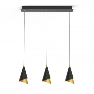 Lustra Raalto LED 21W 588 lumeni metal/acril negru/auriu Italux