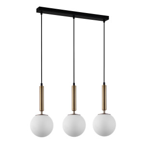 Lustra Ravena 3xE27 metal/sticla alama/opal Italux