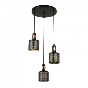 Lustra Restenza 3xE27 metal negru Italux
