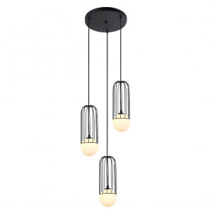 Lustra Simon 3xG9 metal/sticla negru Italux