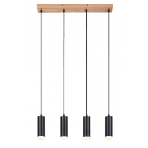 Lustra Toras 4xGU10 metal/lemn stejar/negru Rabalux