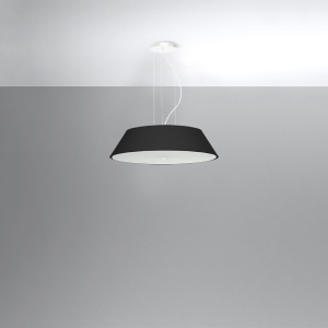 Lustra Vega 60 5xE27 textil/sticla/metal negru - Img 2