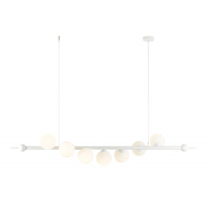 Lustra Wave 7xE14 metal/sticla alb Aldex