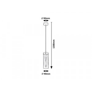 Pendul Acantha 1xE27 metal/sticla negru Rabalux