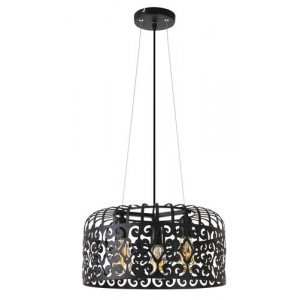 Pendul Alessandra 3xE27 metal/lemn negru Rabalux RBL2158