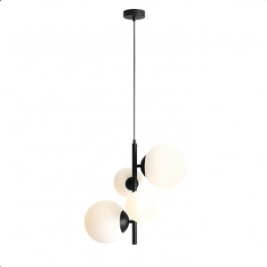 Pendul Bloom 4 Metal Sticla Negru Aldex