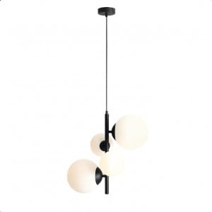Pendul Bloom 4 Metal Sticla Negru Aldex