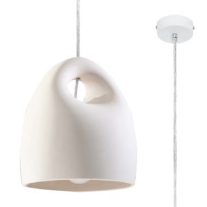 Pendul Bukano 1xE27 ceramica alb rotund