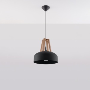 Pendul Casco 1xE27 metal/lemn negru - Img 2